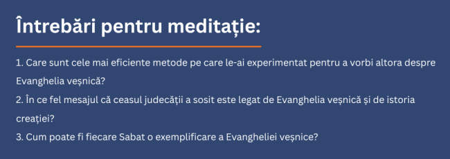Întrebări pentru meditație duminică
