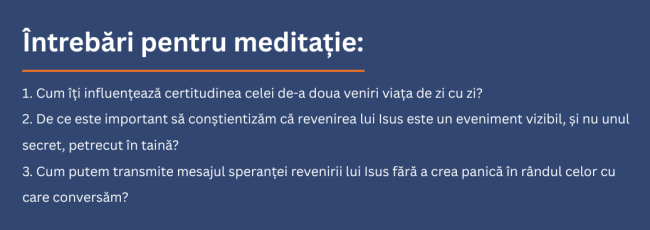 Întrebări pentru meditație sâmbătă după amiază 2