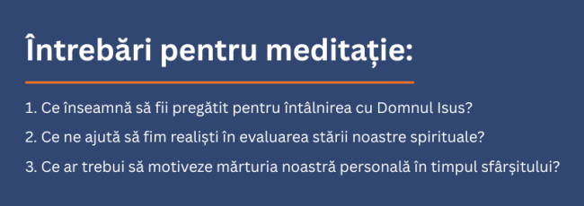 Întrebări pentru meditație vineri 1